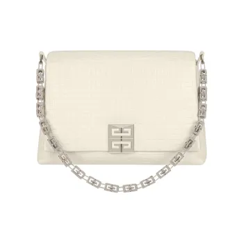 GIVENCHY 4G Cow Leather Chain Bag, Shoulder Bag, Crossbody Bag, Handbag Medium Size Women's Ivory White
