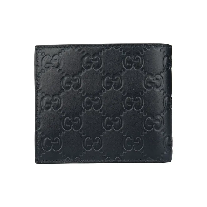 GUCCI Leather Wallet Men's Dark Blue/Navy Blue-1