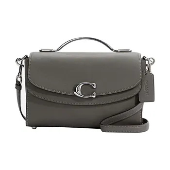 COACH Celia Canvas With Leather Small Square Bag, Handbag, Shoulder Bag, Crossbody Bag Medium Size Women's Dark Gray