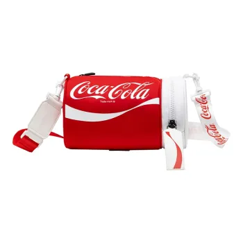 Coca-Cola Nylon Fabric Round Bucket Bag Regular Unisex Black/Red