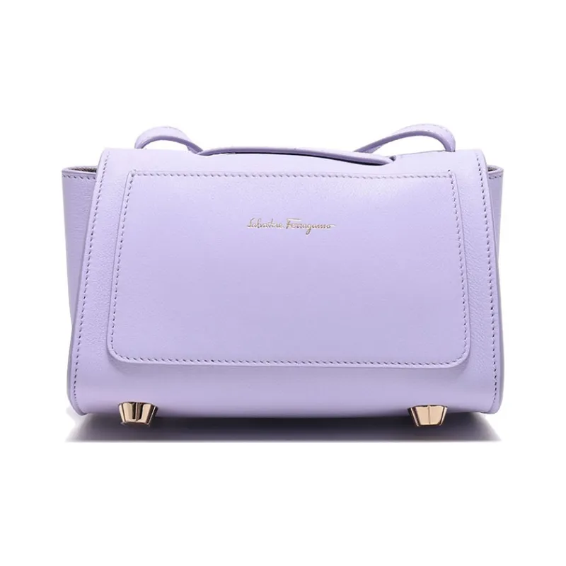 FERRAGAMO Cow Leather Shoulder Bag Women's Lilac Purple-4