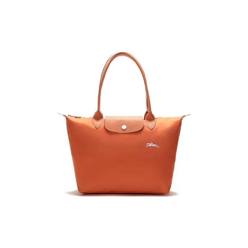 LONGCHAMP Le Pliage Club Canvas Fabric With Cow Leather Shoulder Bag, Dumpling Bag, Handbag Trumpets Women's Orange-0