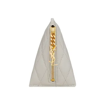 SAINT LAURENT Lambskin Coin Purse Small Size Women's White