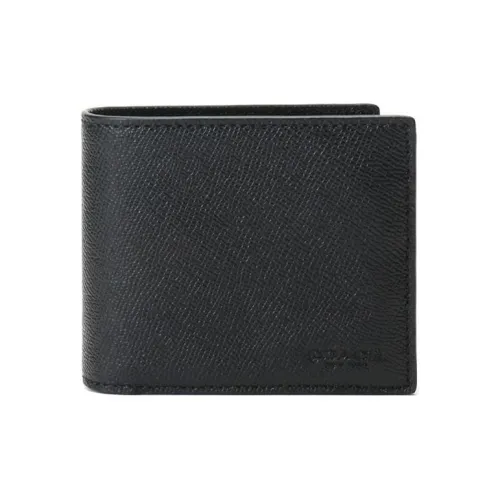 COACH 3 IN 1 Wallet Leather Wallet Men's Black