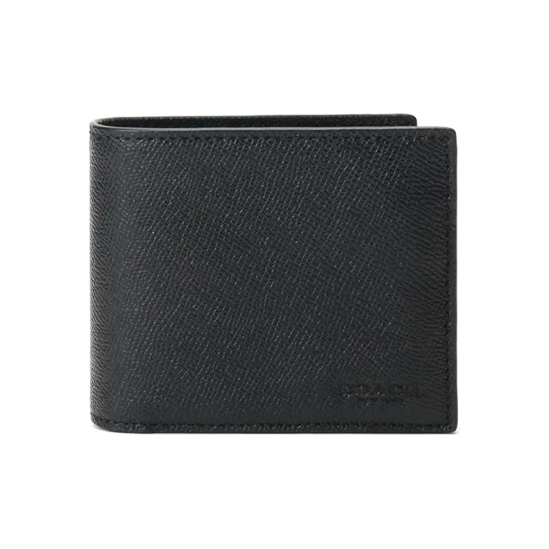 COACH 3 IN 1 Wallet Leather Wallet Men's Black-0