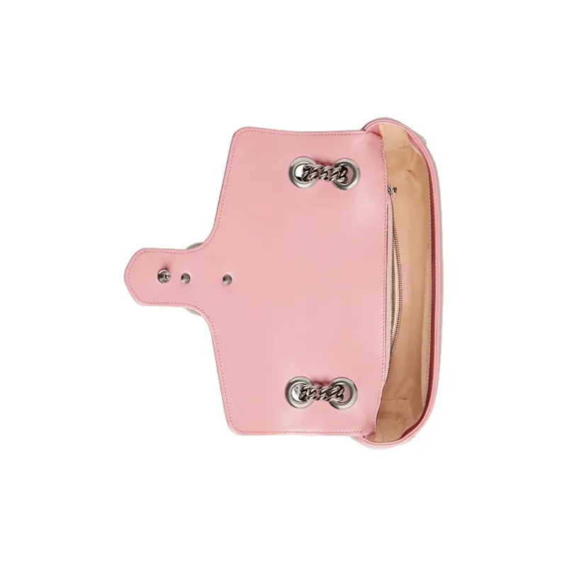 GUCCI GG Marmont Leather Shoulder Bag Crossbody Bag Small Size Women's Pink/Candy Color/Unicorn Pink-6