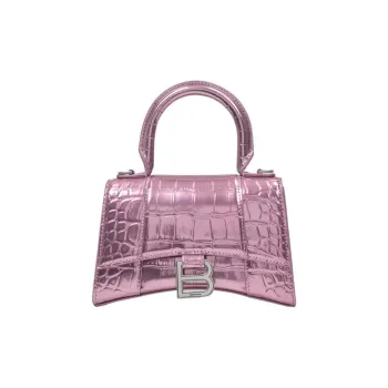 Balenciaga Hourglass Calfskin Hourglass Bag, Shoulder Bag, Crossbody Bag, Handbag Extra Small Women's Pink
