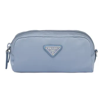 PRADA Nylon Handheld Makeup Bag Toiletry Bag Women's Light Blue