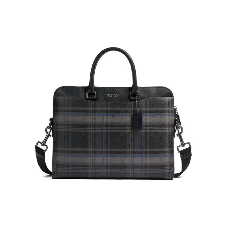 COACH Beckett Cow Leather Briefcase Shoulder Bag Crossbody Bag Handbag Large Size Men's Black-0