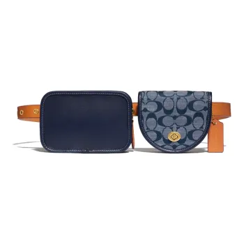 COACH Turnlock Leather Fanny Pack Regular Women's Denim