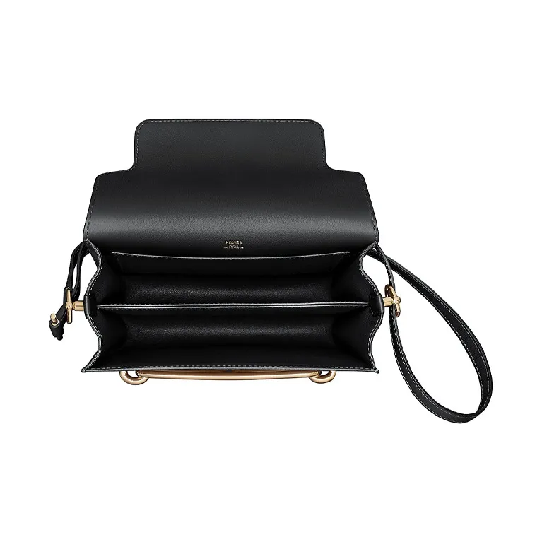 HERMES Roulis Allegretto Leather Pig Nose Crossbody Bag Shoulder Bag Unisex Noir Black-3