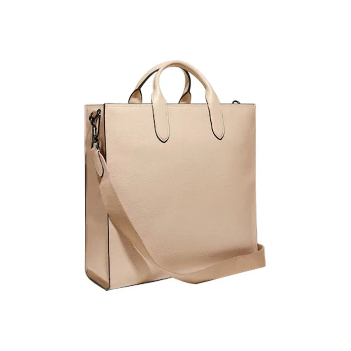 COACH Gotham Leather Tote Bag Shopping Bag One Shoulder Crossbody Portable Large Size Women's Beige-1