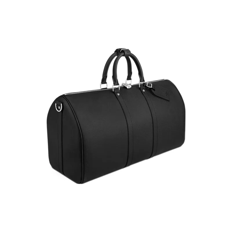 LOUIS VUITTON Keepall Bandouliere Taiga Leather 50 Black-1