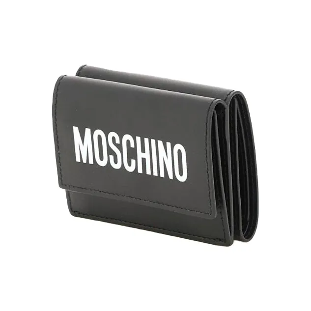 MOSCHINO Cow Leather Wallet Men's Black-1