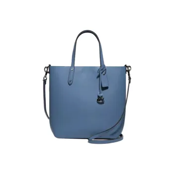 COACH Central Cow Leather Tote Bag Shopping Bag Handbag Shoulder Bag Crossbody Bag Medium Size Women's Blue