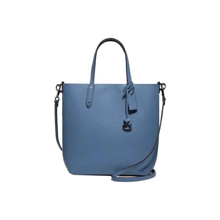 COACH Central Cow Leather Tote Bag Shopping Bag Handbag Shoulder Bag Crossbody Bag Medium Size Women's Blue-0