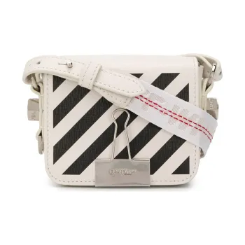 OFF-WHITE Diag Baby Flap Bag 'White'