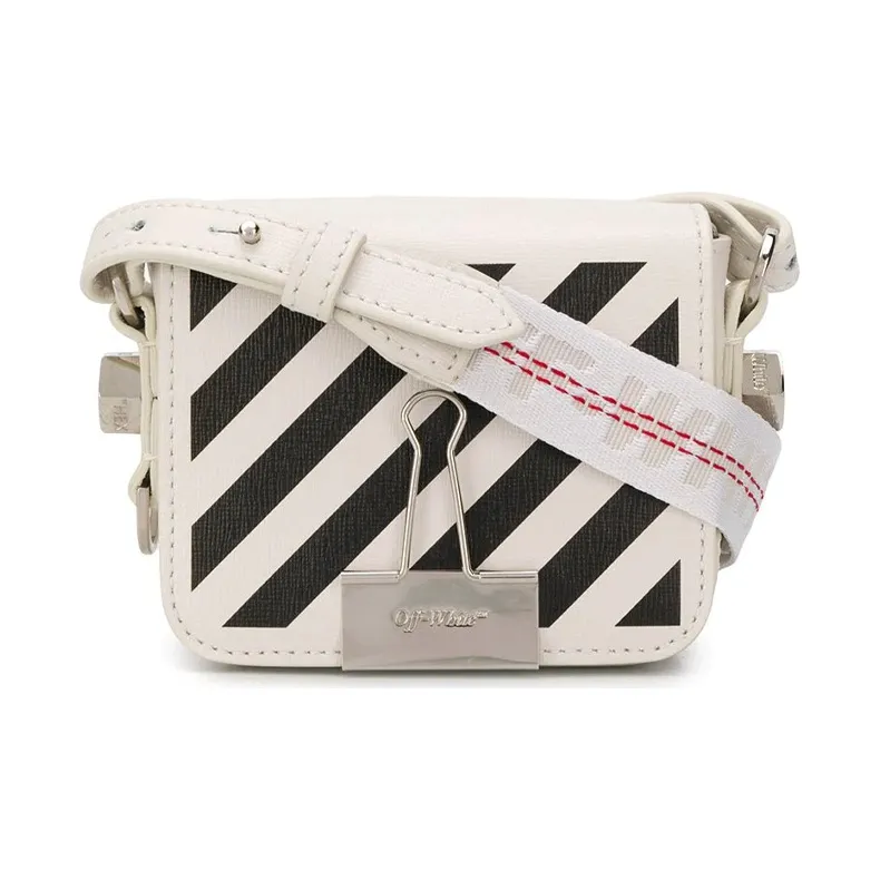 OFF-WHITE Diag Baby Flap Bag 'White'-0