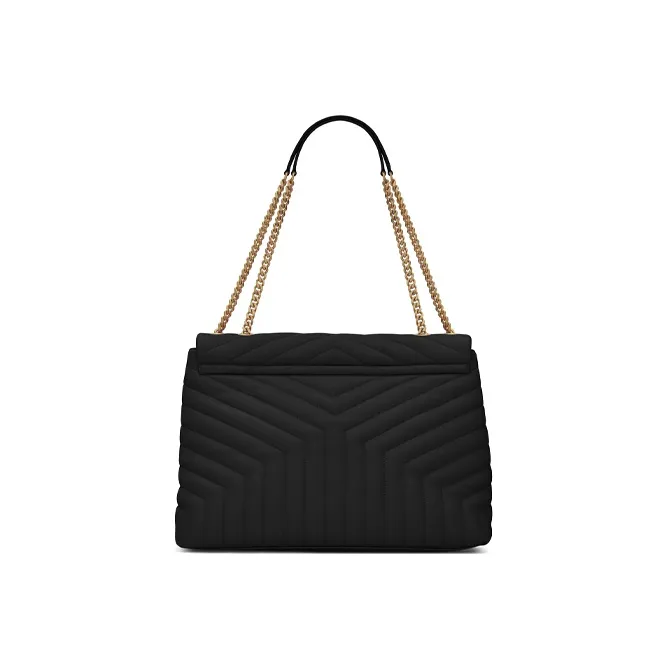 SAINT LAURENT Quilting Leather Shoulder Bag Crossbody Bag Handbag Large Size Women's Black-1