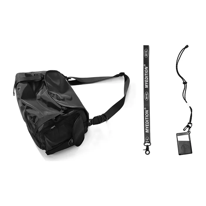 MYEDITION Nylon Messenger Bag Travel Bag Unisex Black-29