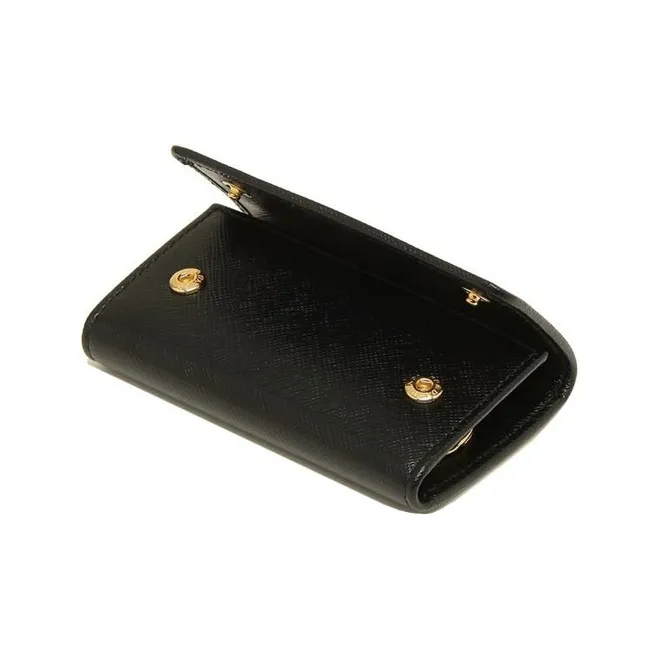 PRADA Leather Wallet Men's Black-4