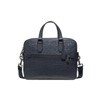 COACH Kennedy Leather Portable Briefcases Men's Blue