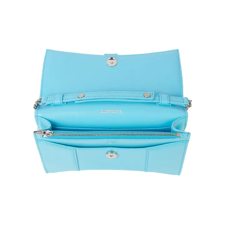 Balenciaga Hourglass Smooth Leather Shoulder Bag Crossbody Bag Mini Women's Blue-4