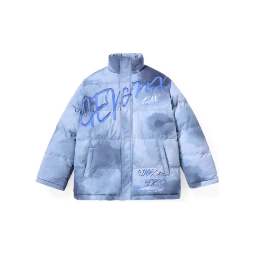 GENANX Puffer Jackets Unisex Gray Blue