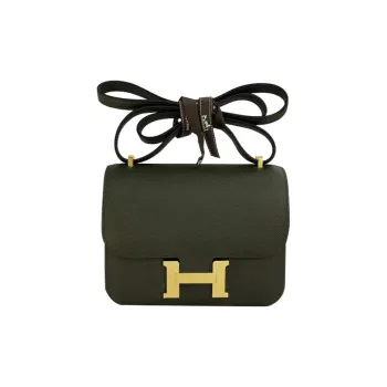 HERMES Constance Epsom Leather Shoulder Bag Crossbody Bag Mini Women's C6 Vert De Gris Gray Green