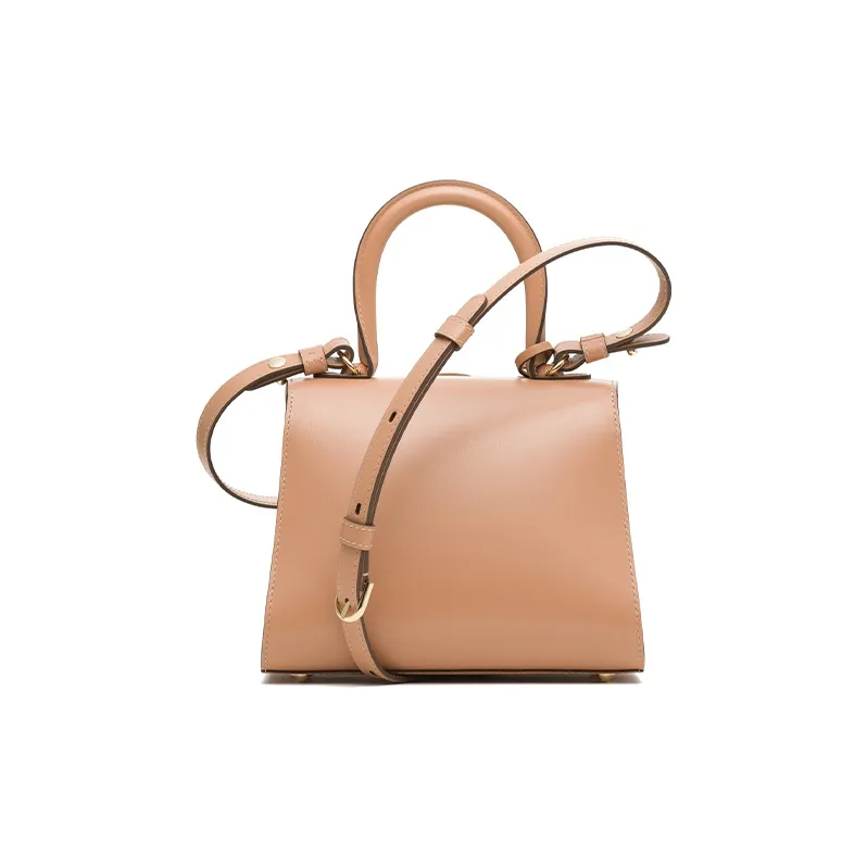 Delvau Brillant Cow Leather Shoulder Bag, Crossbody Bag, Handbag Mini Women's Light Umber-2