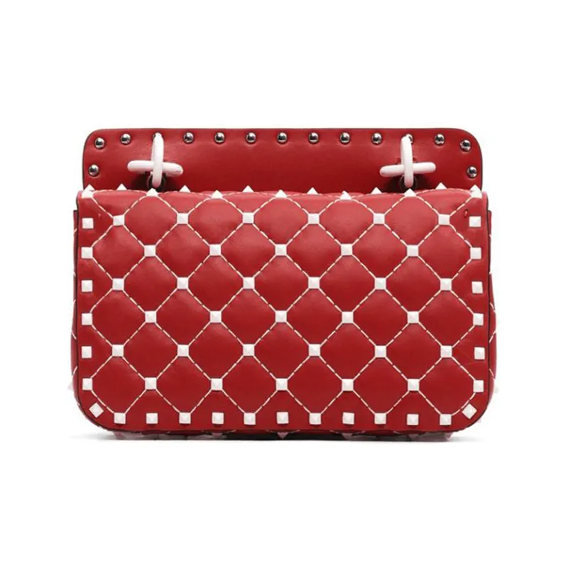 Valentino Sheepskin Crossbody Bag Shoulder Bag Women's Red-1