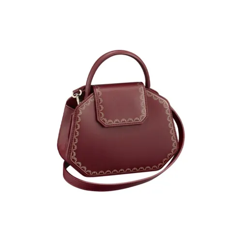 CARTIER GUIRLANDE Calfskin Handbag Shoulder Bag Crossbody Bag Mini Women's Burgundy