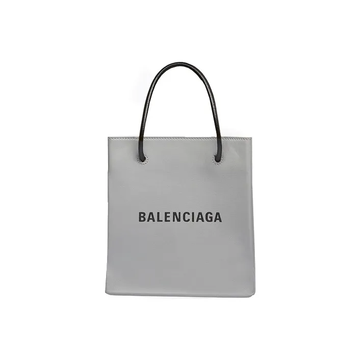 Balenciaga Calfskin Tote Bag Shopping Bag Handbag Mini Women's Gray-0