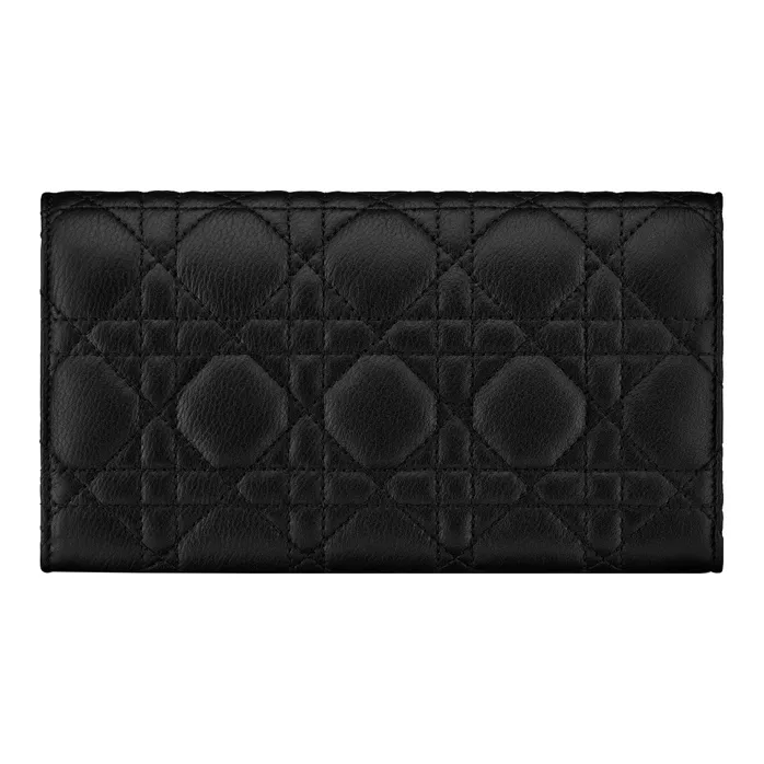 DIOR Calfskin Wallet Women's Black-1