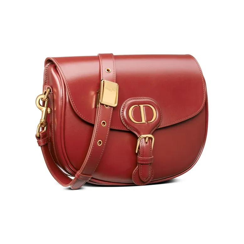 DIOR Bobby Smooth Finish Calfskin One Shoulder Crossbody Clutches Medium Size Women's Brick Red-1