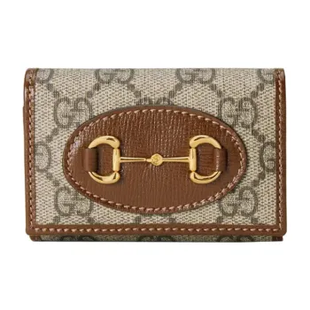 GUCCI Horsebit 1955 Canvas Key Pouch Regular Women's Beige