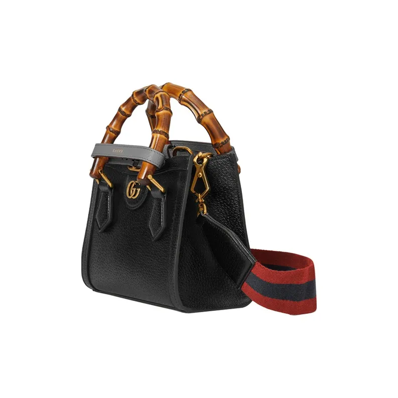 GUCCI Leather Tote Bag Shopping Bag Shoulder Bag Handbag Mini Women's Black-2
