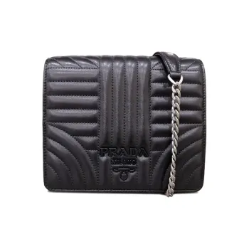 PRADA Sheepskin Shoulder Bag Crossbody Bag Regular Women's Black