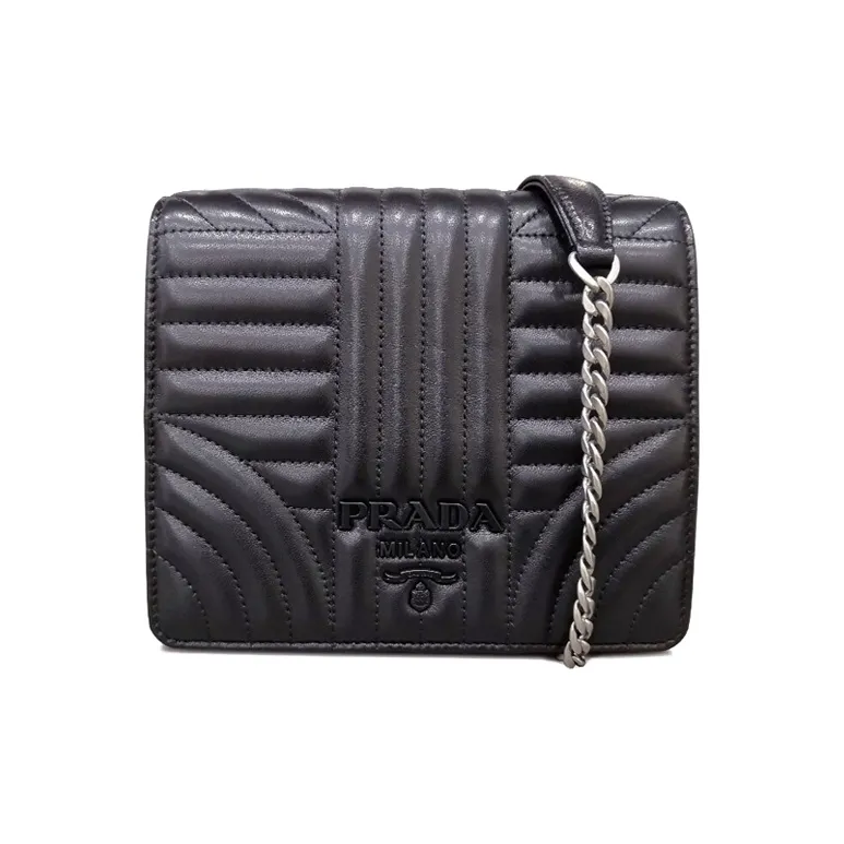 PRADA Sheepskin Shoulder Bag Crossbody Bag Regular Women's Black-0