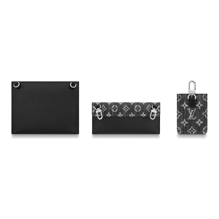 LOUIS VUITTON X Nigo Trio Pouch Monogram Black-3