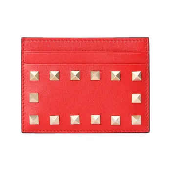 Valentino Calfskin Wallets Card Holders Women's Red