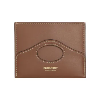 Burberry Pocket Bag Leather Card Holder Women's Malt Brown