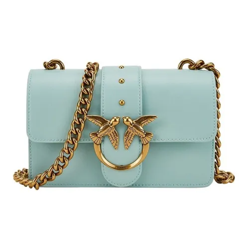 PINKO Cow Leather Flying Bird Swallow Bag Crossbody Bag Shoulder Bag Women's Green