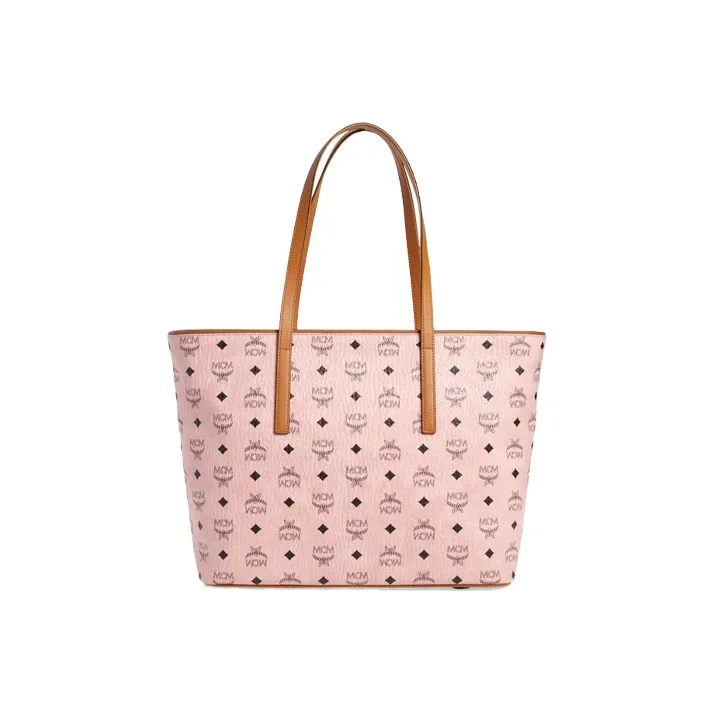 MCM Anya Visetos Shopper Tote Medium Pink-1