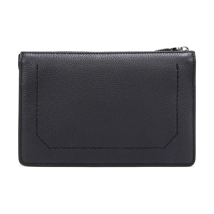 FERRAGAMO Cow Leather Clutch Regular Men's Black-1