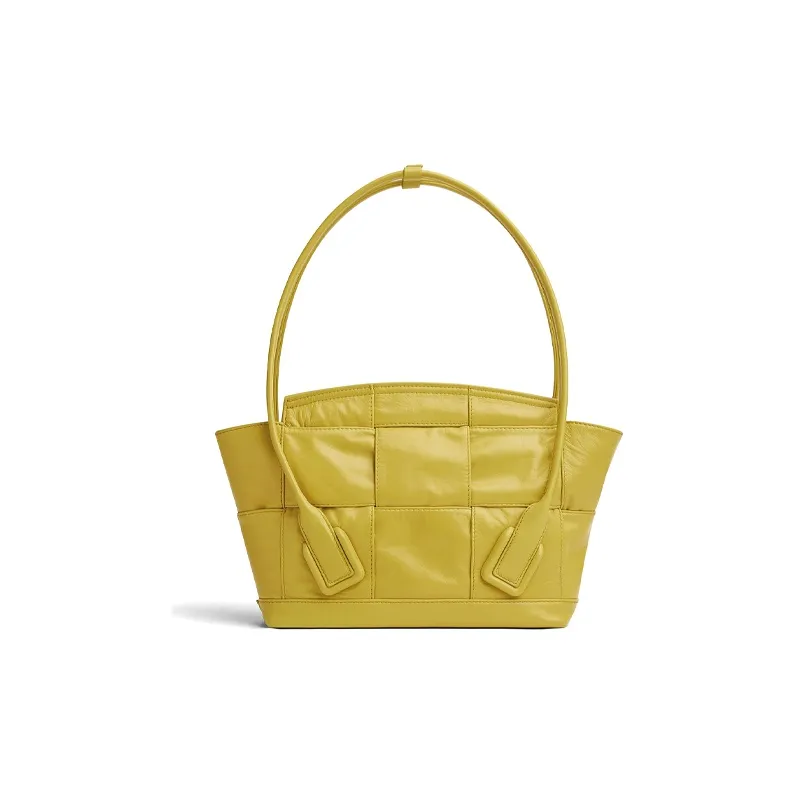 Bottega Veneta ARCO Calfskin One Shoulder Handbags Women's Mustard Yellow-1
