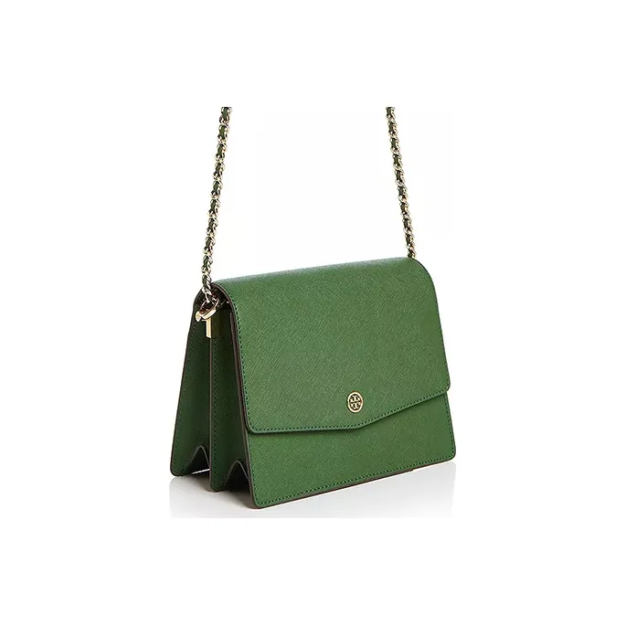 TORY BURCH Robinson Cow Leather Shoulder Bag Crossbody Bag Medium Size Women's Green-1
