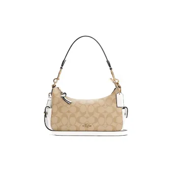 COACH Pennie Canvas Shoulder Bag Portable Crossbody Bag Shoulder Bag Medium Size Women's Khaki