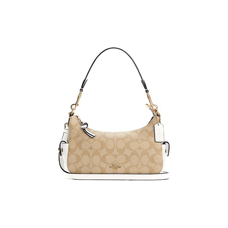 COACH Pennie Canvas Shoulder Bag Portable Crossbody Bag Shoulder Bag Medium Size Women's Khaki-0