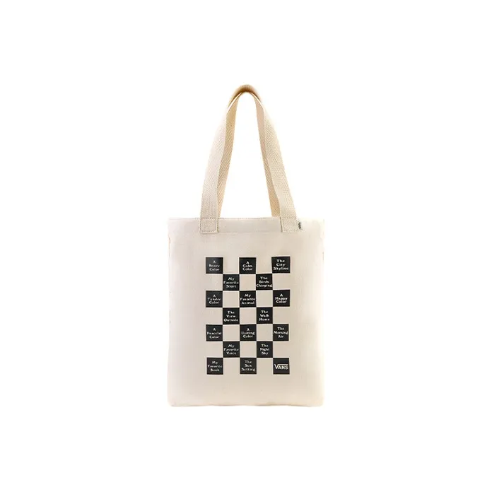 Vans Canvas Tote Bag Shopping Bag Handbag Canvas Bag Regular Unisex Ecru-0